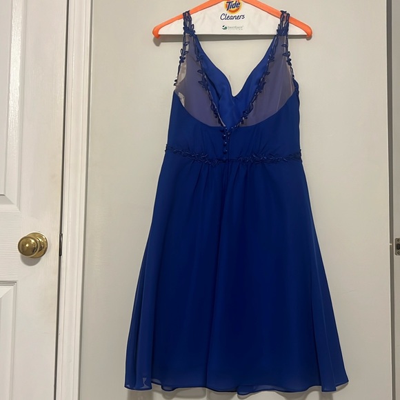 Royal Blue Tea Length Bridesmaid Dress (Alfred Angelo) - Picture 3 of 8